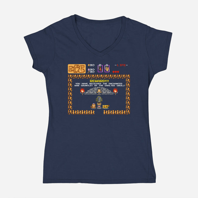 Dangerous Dungeon-Womens-V-Neck-Tee-demonigote