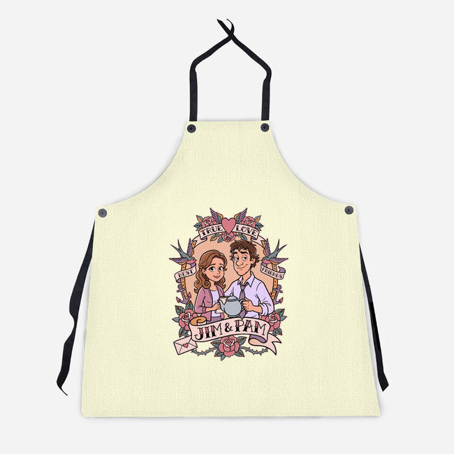 Office Romance-Unisex-Kitchen-Apron-P1yu5h