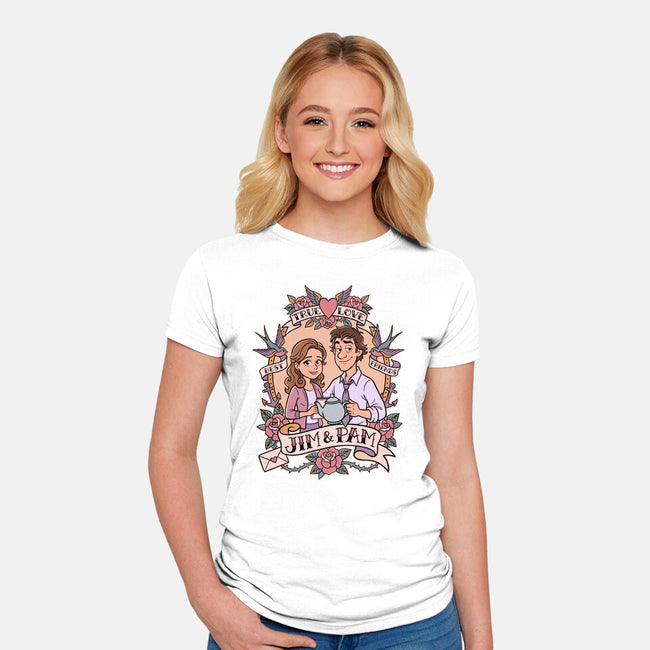 Office Romance-Womens-Fitted-Tee-P1yu5h