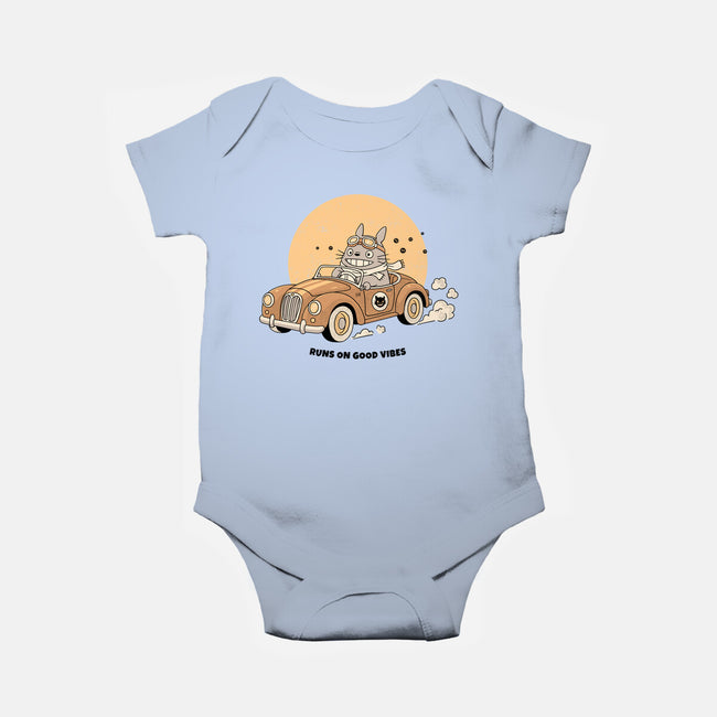 Runs On Good Vibes-Baby-Basic-Onesie-GODZILLARGE