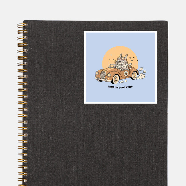 Runs On Good Vibes-None-Glossy-Sticker-GODZILLARGE
