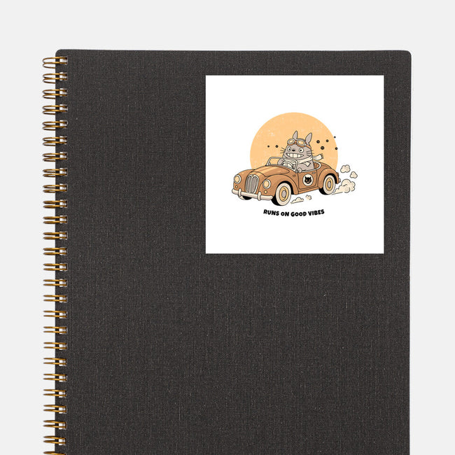 Runs On Good Vibes-None-Glossy-Sticker-GODZILLARGE