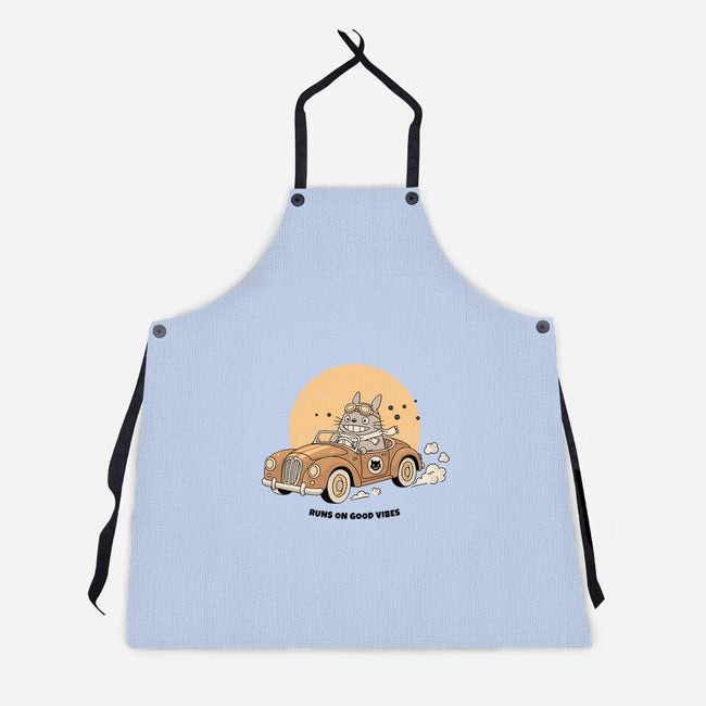 Runs On Good Vibes-Unisex-Kitchen-Apron-GODZILLARGE