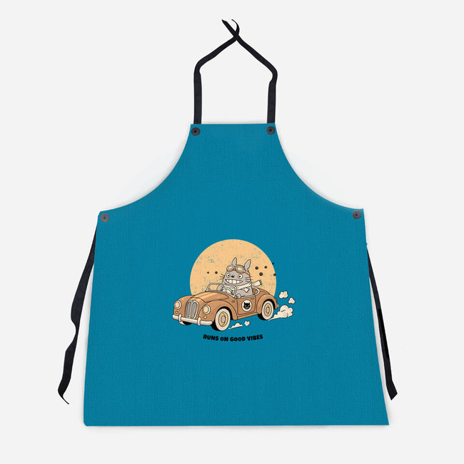 Runs On Good Vibes-Unisex-Kitchen-Apron-GODZILLARGE