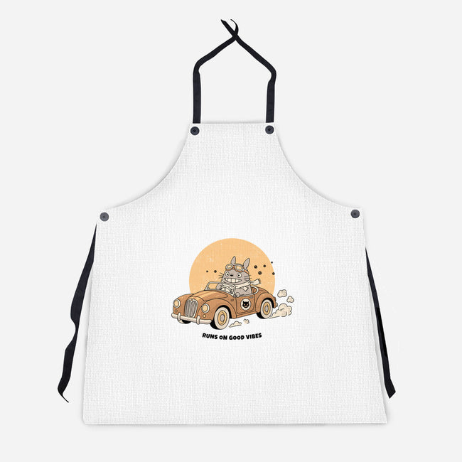 Runs On Good Vibes-Unisex-Kitchen-Apron-GODZILLARGE