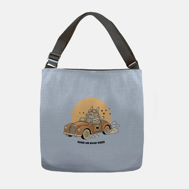 Runs On Good Vibes-None-Adjustable Tote-Bag-GODZILLARGE