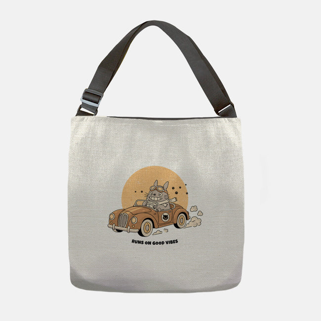 Runs On Good Vibes-None-Adjustable Tote-Bag-GODZILLARGE
