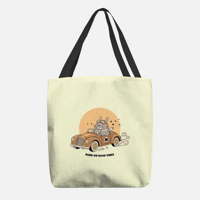Runs On Good Vibes-None-Basic Tote-Bag-GODZILLARGE