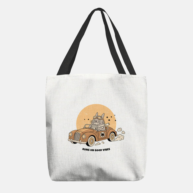 Runs On Good Vibes-None-Basic Tote-Bag-GODZILLARGE
