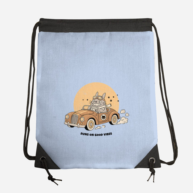 Runs On Good Vibes-None-Drawstring-Bag-GODZILLARGE