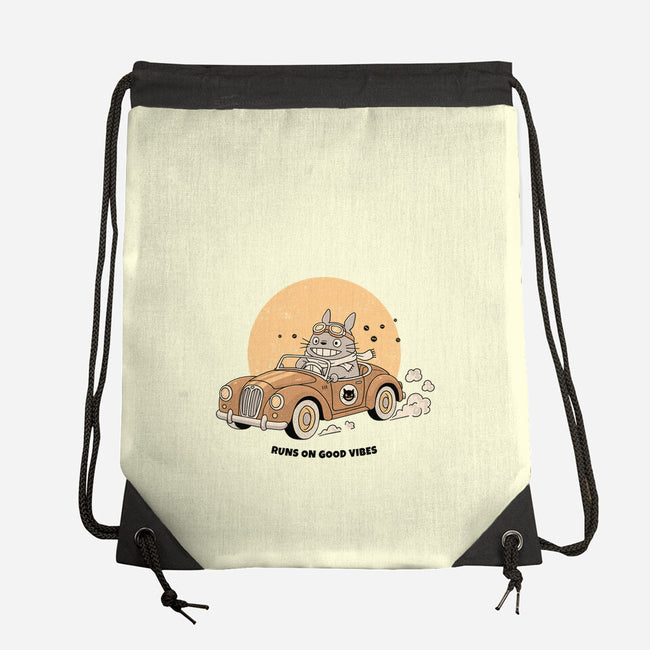 Runs On Good Vibes-None-Drawstring-Bag-GODZILLARGE