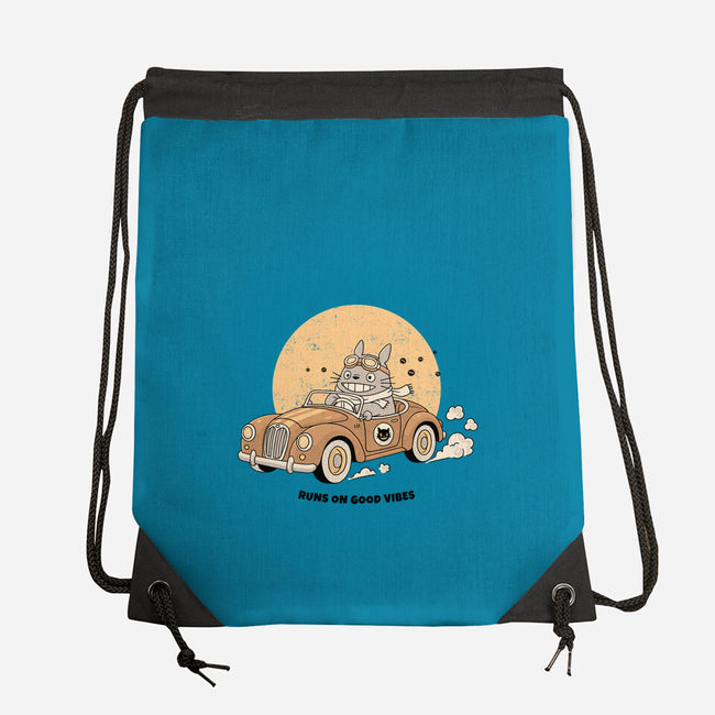 Runs On Good Vibes-None-Drawstring-Bag-GODZILLARGE