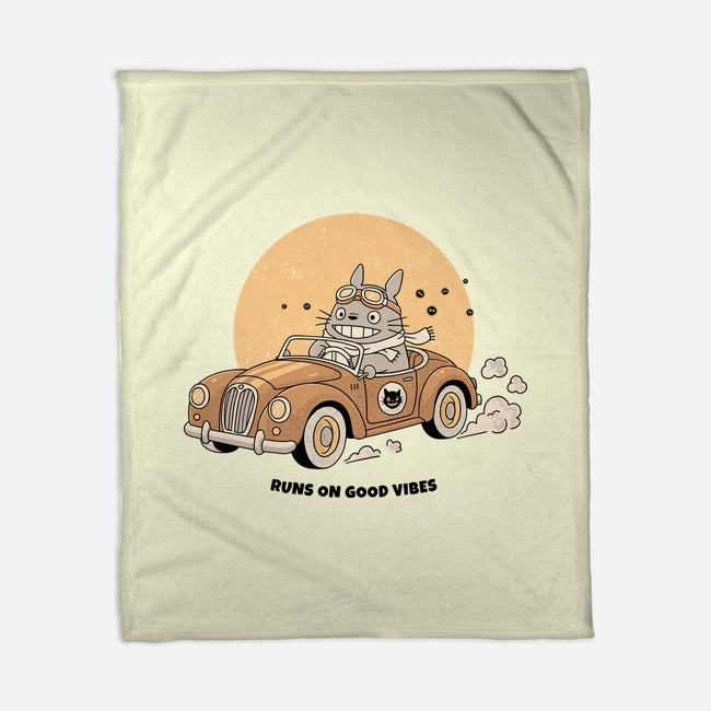 Runs On Good Vibes-None-Fleece-Blanket-GODZILLARGE