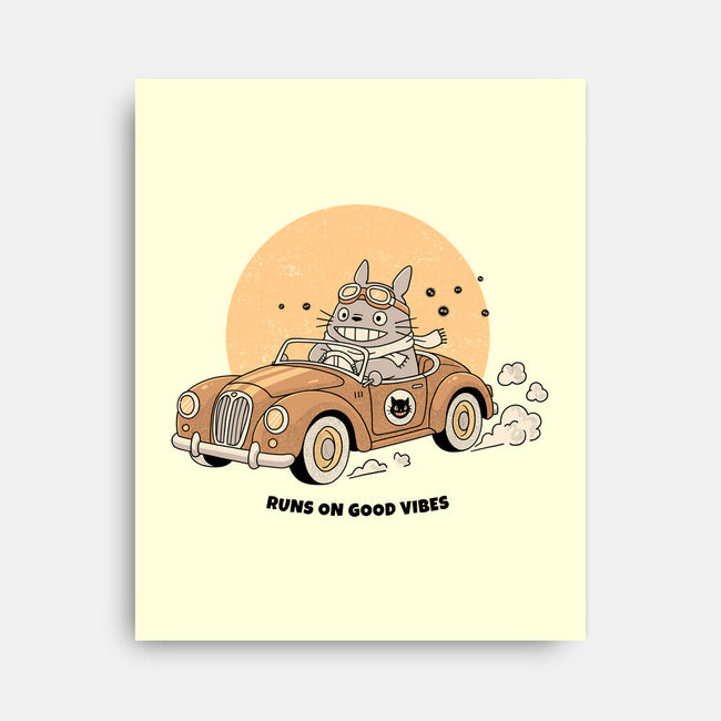 Runs On Good Vibes-None-Stretched-Canvas-GODZILLARGE