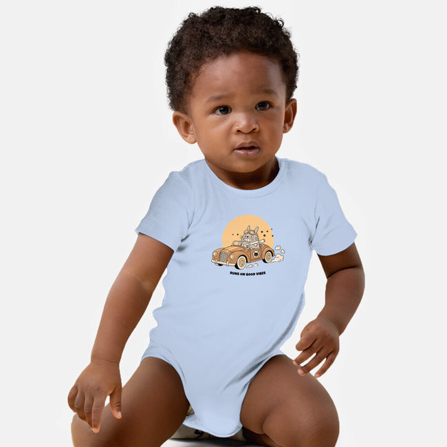 Runs On Good Vibes-Baby-Basic-Onesie-GODZILLARGE