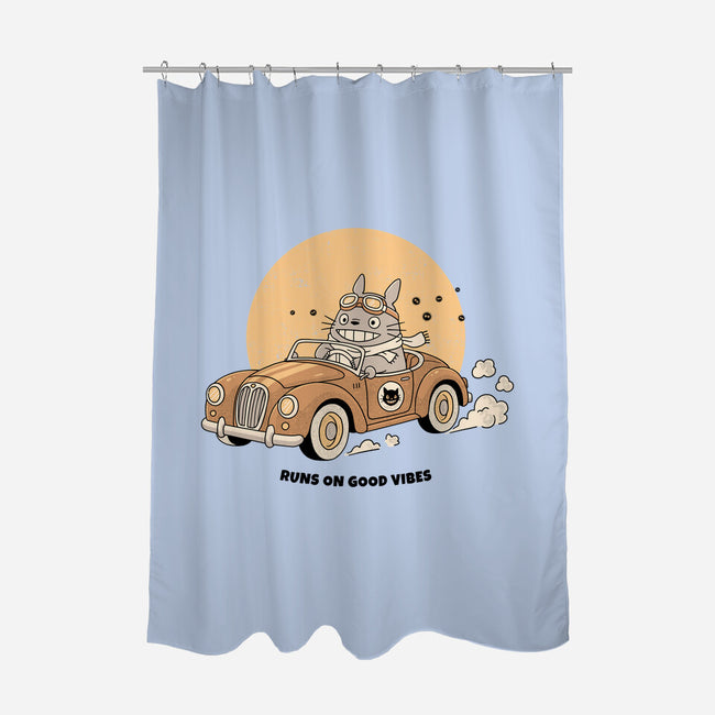 Runs On Good Vibes-None-Polyester-Shower Curtain-GODZILLARGE