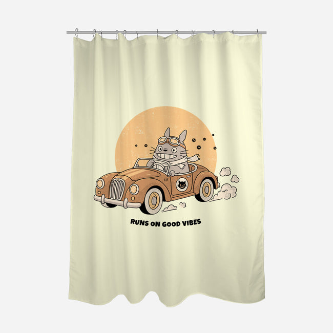 Runs On Good Vibes-None-Polyester-Shower Curtain-GODZILLARGE