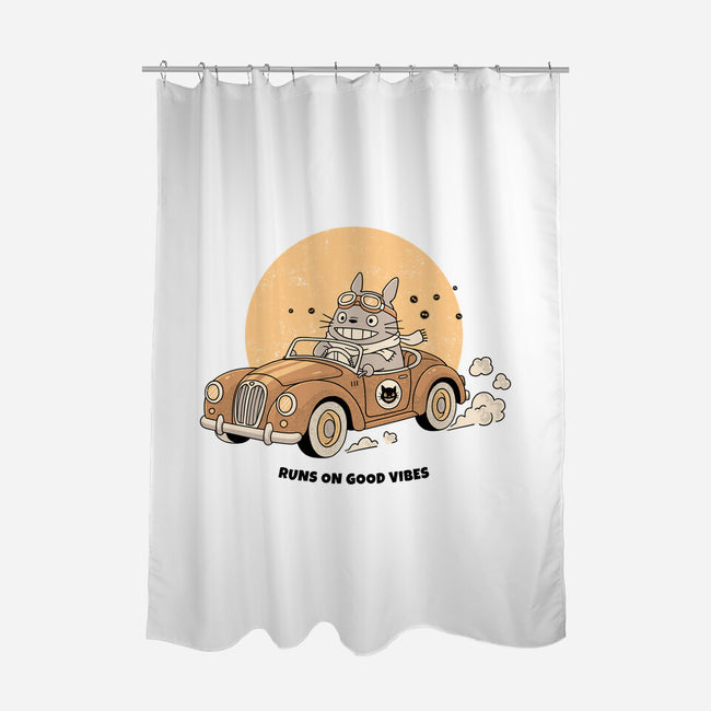 Runs On Good Vibes-None-Polyester-Shower Curtain-GODZILLARGE