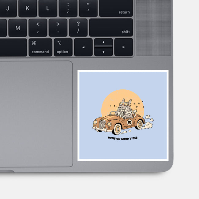 Runs On Good Vibes-None-Glossy-Sticker-GODZILLARGE