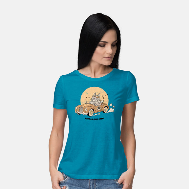 Runs On Good Vibes-Womens-Basic-Tee-GODZILLARGE