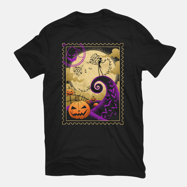 Halloween Postage-Womens-Fitted-Tee-sachpica
