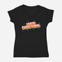 I Hate Everything Rainbow-Womens-V-Neck-Tee-Melonseta