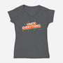 I Hate Everything Rainbow-Womens-V-Neck-Tee-Melonseta