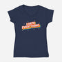 I Hate Everything Rainbow-Womens-V-Neck-Tee-Melonseta