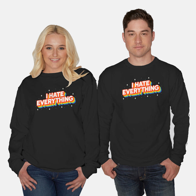 I Hate Everything Rainbow-Unisex-Crew Neck-Sweatshirt-Melonseta