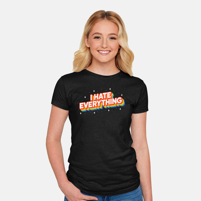 I Hate Everything Rainbow-Womens-Fitted-Tee-Melonseta