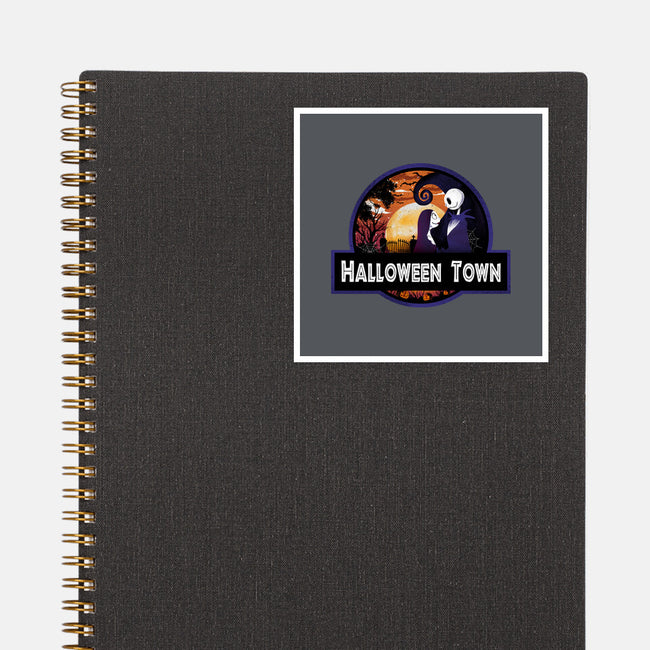 Halloween Town Park-None-Glossy-Sticker-dandingeroz