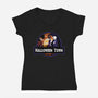Halloween Town Park-Womens-V-Neck-Tee-dandingeroz