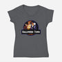 Halloween Town Park-Womens-V-Neck-Tee-dandingeroz