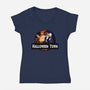 Halloween Town Park-Womens-V-Neck-Tee-dandingeroz