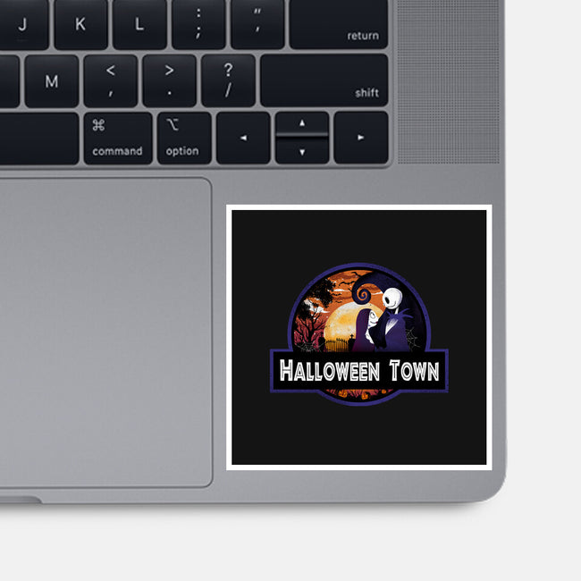 Halloween Town Park-None-Glossy-Sticker-dandingeroz