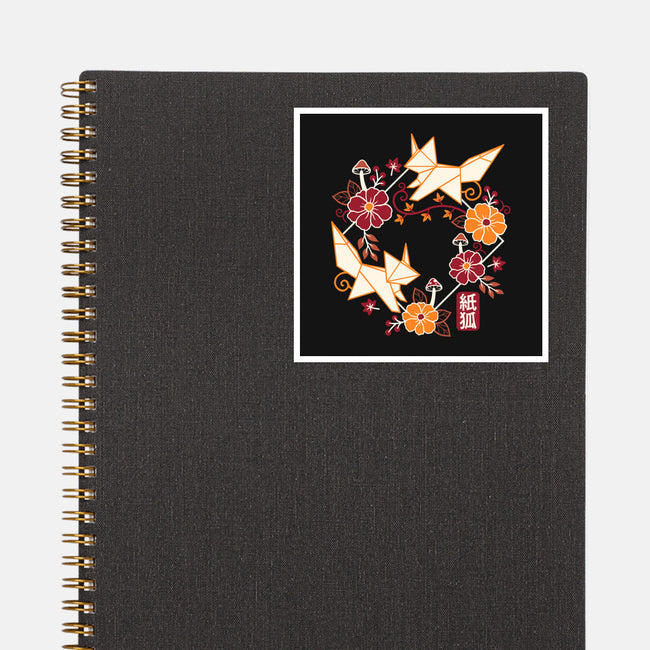 Origami Foxes-None-Glossy-Sticker-NemiMakeit