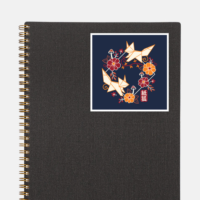 Origami Foxes-None-Glossy-Sticker-NemiMakeit
