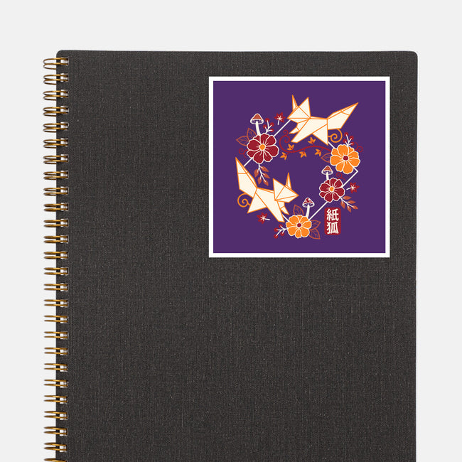 Origami Foxes-None-Glossy-Sticker-NemiMakeit