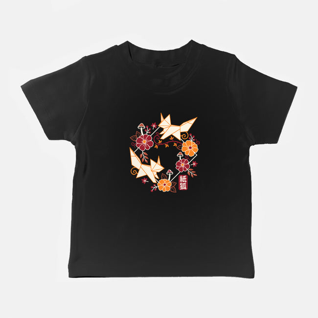 Origami Foxes-Baby-Basic-Tee-NemiMakeit