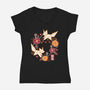 Origami Foxes-Womens-V-Neck-Tee-NemiMakeit