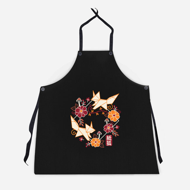 Origami Foxes-Unisex-Kitchen-Apron-NemiMakeit