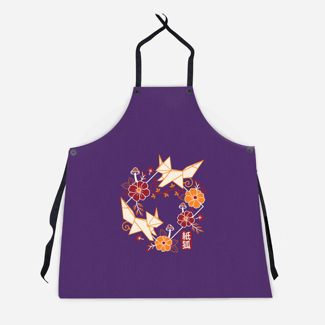 Origami Foxes-Unisex-Kitchen-Apron-NemiMakeit