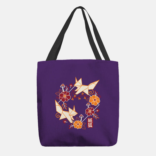 Origami Foxes-None-Basic Tote-Bag-NemiMakeit