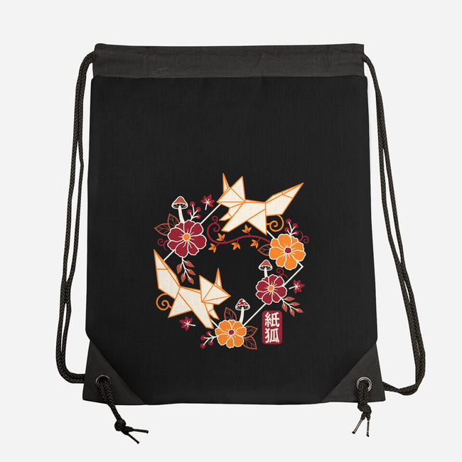 Origami Foxes-None-Drawstring-Bag-NemiMakeit