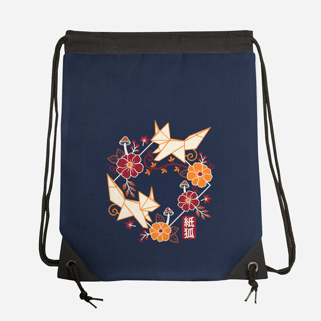 Origami Foxes-None-Drawstring-Bag-NemiMakeit