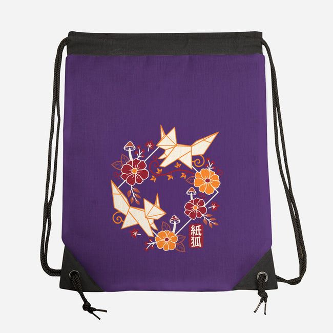 Origami Foxes-None-Drawstring-Bag-NemiMakeit