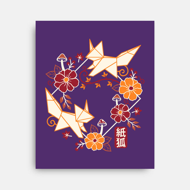 Origami Foxes-None-Stretched-Canvas-NemiMakeit