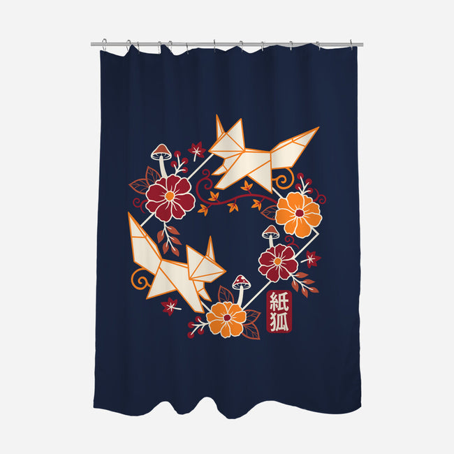 Origami Foxes-None-Polyester-Shower Curtain-NemiMakeit