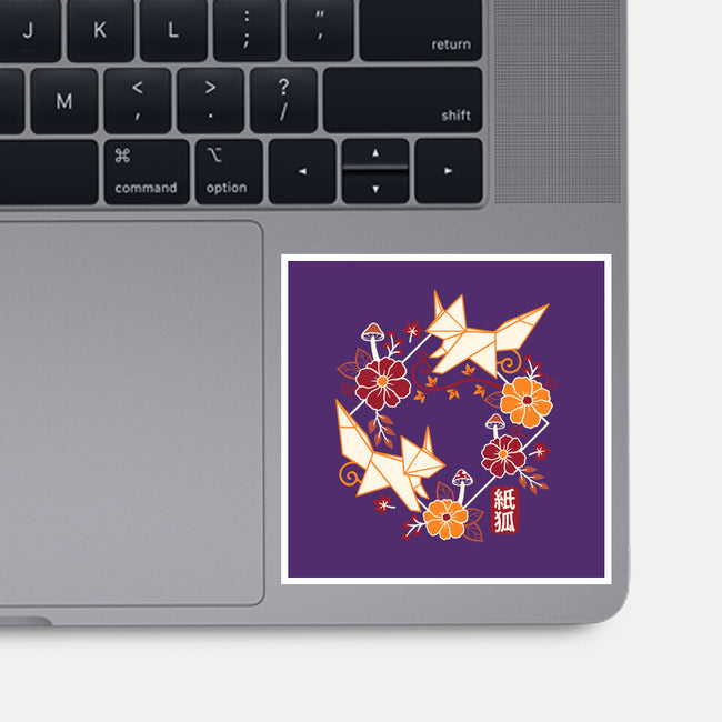 Origami Foxes-None-Glossy-Sticker-NemiMakeit