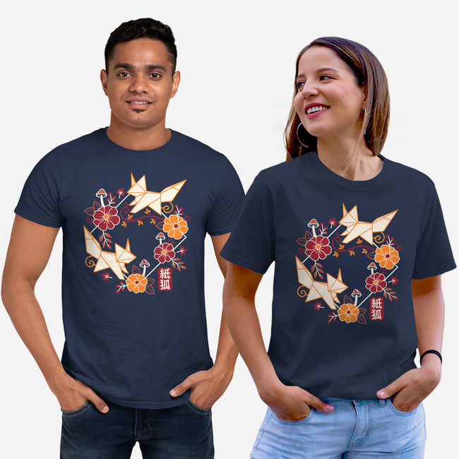 Origami Foxes-Unisex-Basic-Tee-NemiMakeit